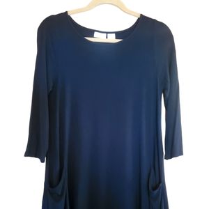 SIGRID OLSEN BLACK SWING DRESS L/S IN SMALL